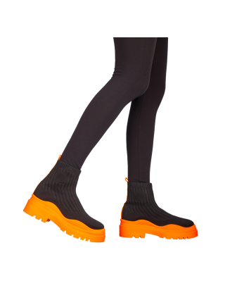 Γυναικεία Αθλητικά Παπούτσια, Γυναικεία αθλητικά παπούτσια Triza μαύρα με πορτοκαλί - Kalapod.gr